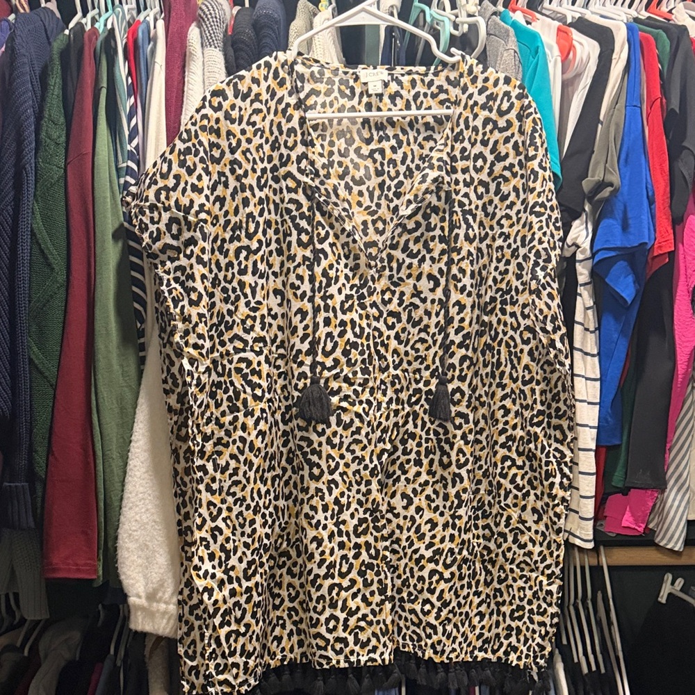 J. Crew Leopard Swim Cover-Up - Picture 1 of 6